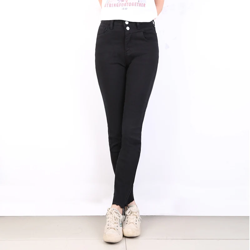 LEIJIJEANS, новинка, большие размеры, женские черные джинсовые брюки, двубортные, модные, обтягивающие, для девушек, джинсы