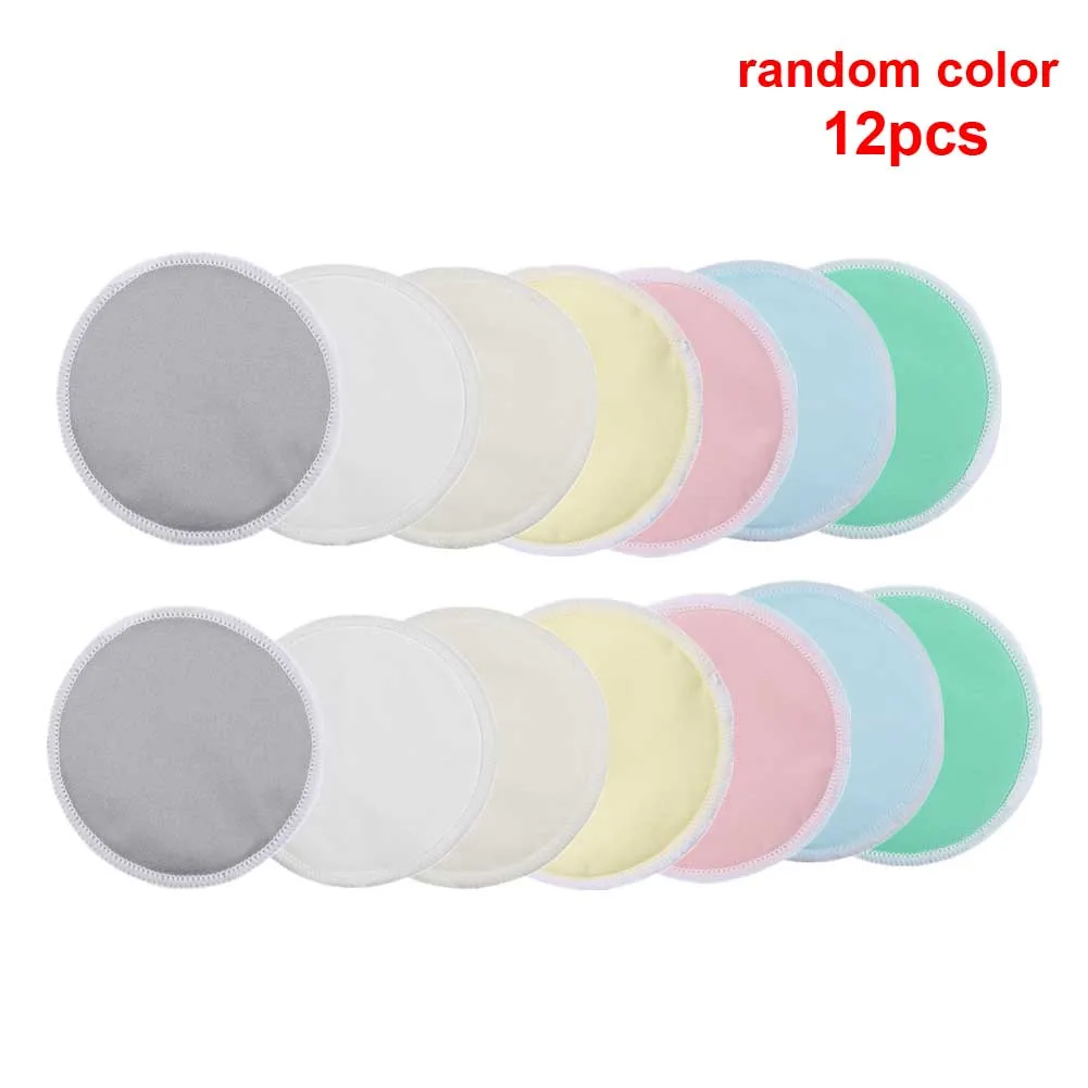 

12 PCs Reusable Breathable Anti Spill Inserts Nursing Pads Soft Home Washable Breast Feeding Water Absorbed Organic Bamboo Mommy