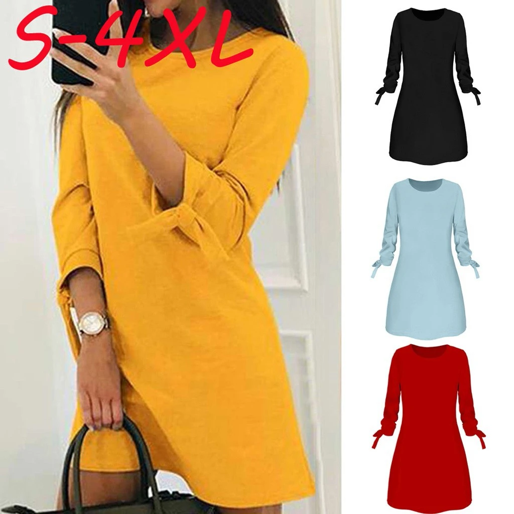 solid color dresses cheap