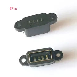 Waterproof USB - A Female Connector with Short Body and Ears - IP67 Rated - 8PCS