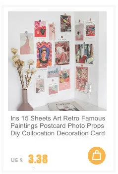 50 Sheets ​Ins Nordic Color Aesthetics Decorative Card Photo Props Diy Background Poster Wall Sticker Double Sided Postcard