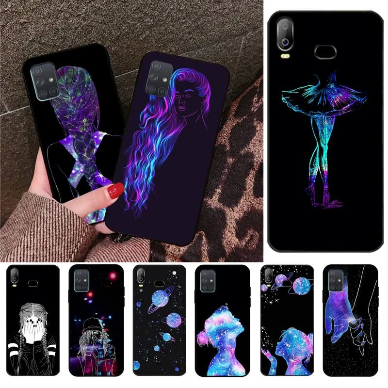 في السياره HPCHCJHM – coque de téléphone à motif néon pour fille, étui souple ...