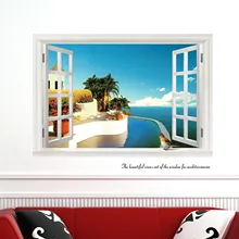 Пересечение границы стиль наклейки на стену гостиная спальни дивана стены кухня коридор настенные наклейки с пейзажами поддельные окна