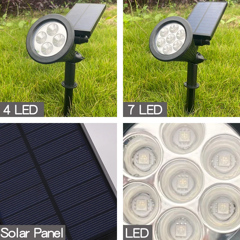 Цветной садовый светильник водонепроницаемый белый или RGB для украшения сада на