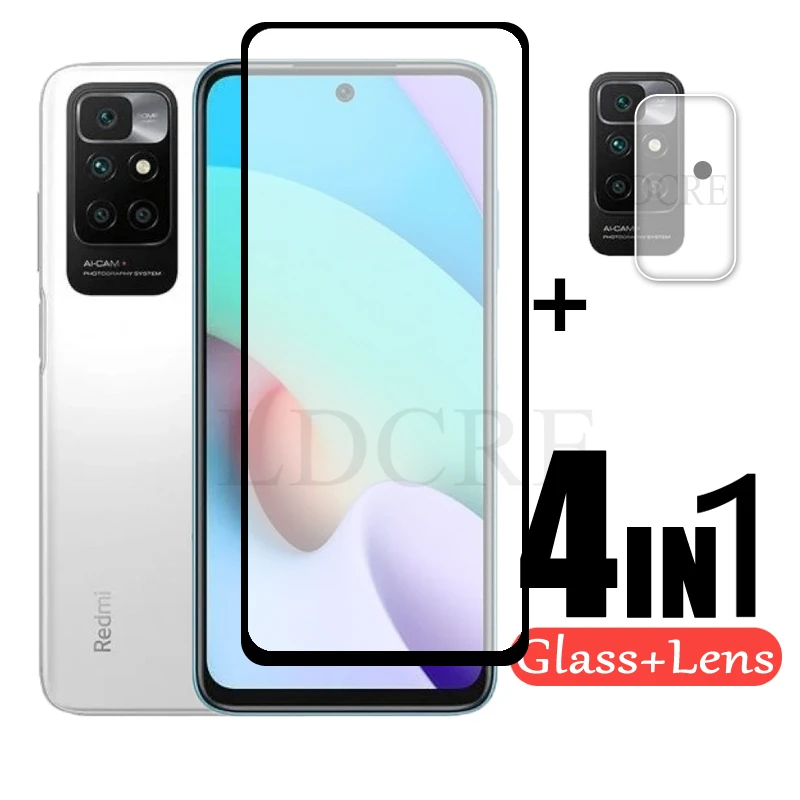 

For Xiaomi Redmi 10 Glass Full Cover Protective Tempered Screen Glass For Xiaomi Redmi 10 Camera Lens Flim Glass For Redmi 10