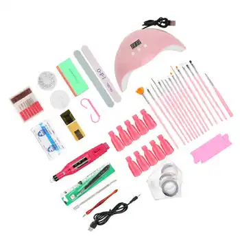 

Nail Art Tool Set 54W LED Nail Dryer Manicure Nail Drill Pen Soak Off Clip Polishing Block Nail File Kit