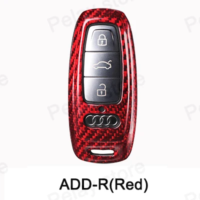 ADD-R(Red) Для Audi A6L Q5 A3 A4 B6 B7 B8 C6 A7 A8 R8 A1 A4L A5 Q7(ТТС) A6 из углеродного волокна с держателем для стайлинга автомобилей защитный чехол ключа автомобиля - Название цвета: ADD-R(Red)