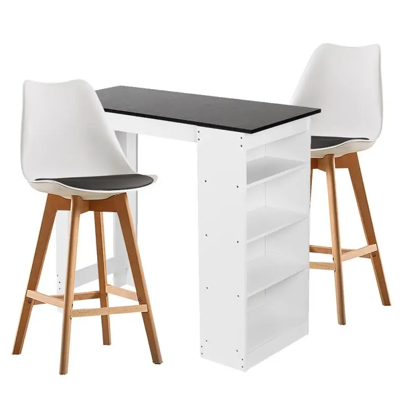 1pc Kitchen Bar Table With Side Storage Bar Tables With 4layer