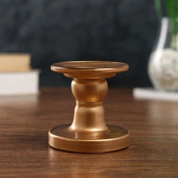 

Glass candlestick for 1 candle "Podium" frosted gold 8.5x8.5x8.5 cm 4543446