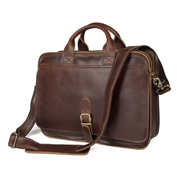 

MAHEU Handmade Black Genuine Leather Briefcase Of Men 100% Real Cowskin Handbags Male Shoulder Bags Functional business Bag