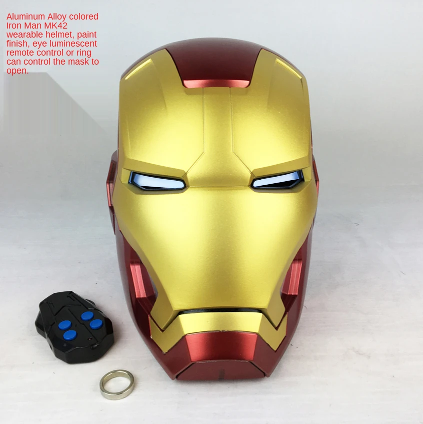 アイアンマン1:1合金ヘルメットアーマー本物の通話誘導開閉マスク金属