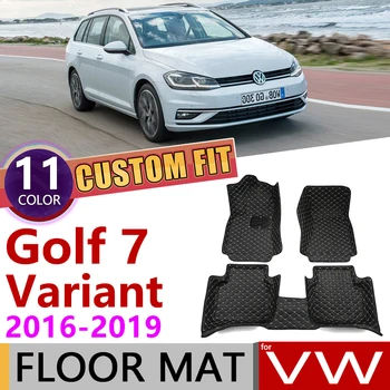 

Custom Car Leather Floor Mats for Volkswagen VW Golf 7 Variant Wagon Estate MK7 2016~2019 5 Seats Foot Pad Carpet Accessories