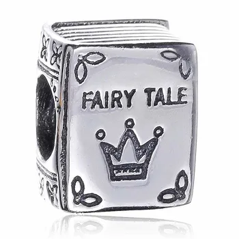 

Authentic 925 Sterling Silver Bead Charm Fairy Tales Book With Crown Beads Fit Women Bracelet Bangle Diy Jewelry