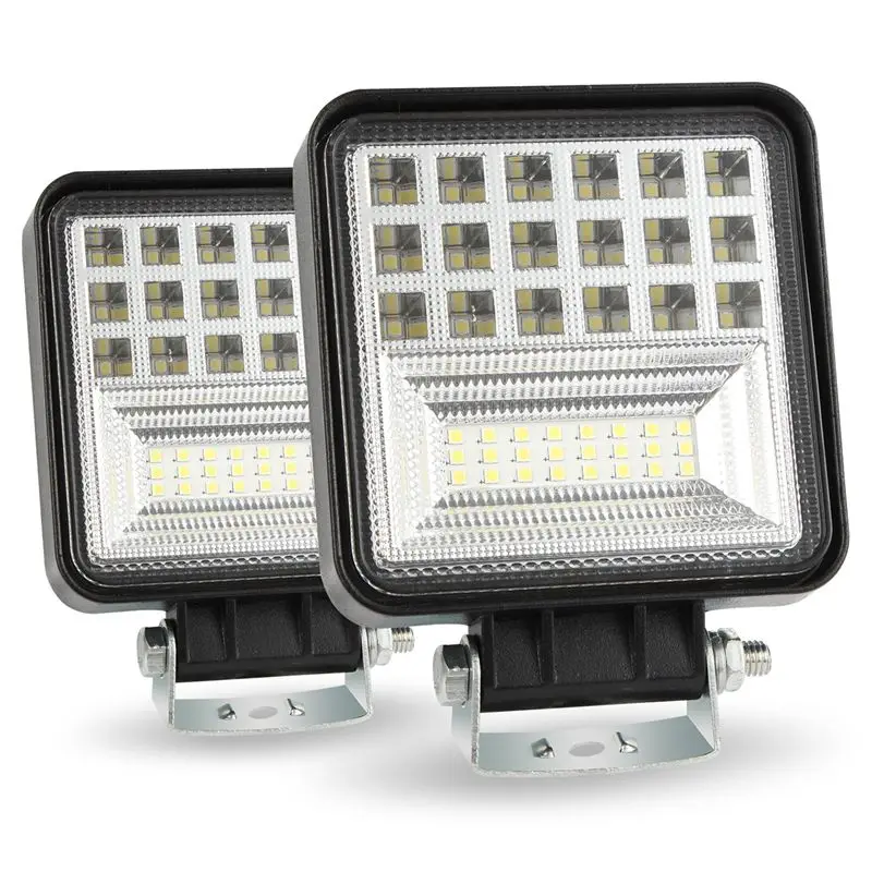 

Led Pods, 2Pcs 4 Inch Spot Flood Combo Diffused Square Led Work Lights Off Road Led Cubes Led Driving Lights For Truck 4X4 Tract
