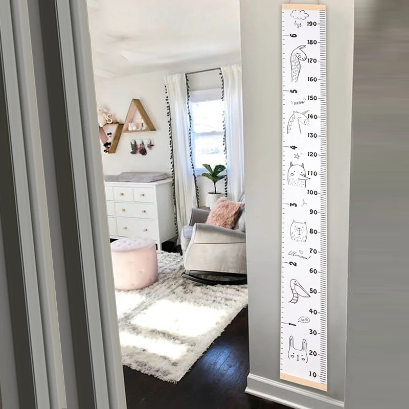 

Kids Growth Baby Height Measure Ruler Wall Sticker Props Wooden Wall Hanging Decorative Child Chart for Bedroom Home Decoration