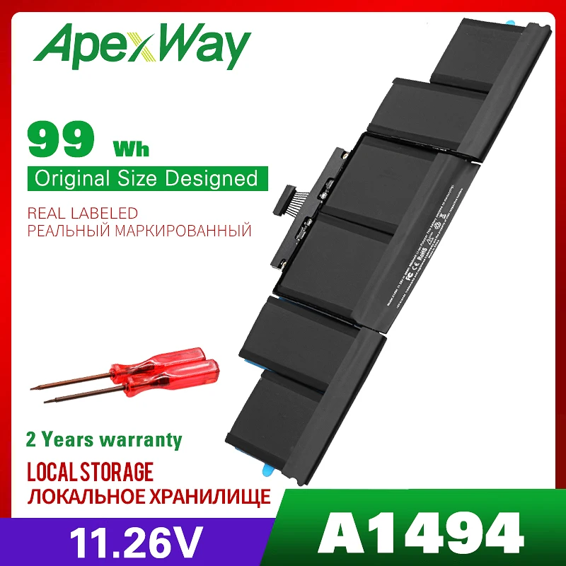 99Wh 11 26 V A1494 Батарея для Apple Macbook Pro 15 &quotдюймов retina A1398 поздно 2013 Mid 2014 ME293 ME294 MGXC2 MGXA2 |