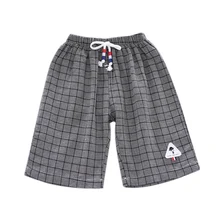 Летние шорты для мальчиков Одежда для маленьких мальчиков детские брюки хлопковые шорты детские повседневные шорты в клетку с цветочным принтом для мальчиков