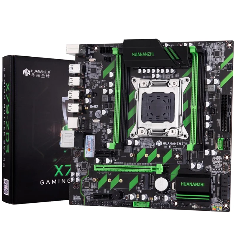 HUNNANZHI X79 ZD3 M ATX USB3.0 SATA3 PCI E NVME SSD M.2 64G четыре канала поддержка памяти REG ECC и процессора