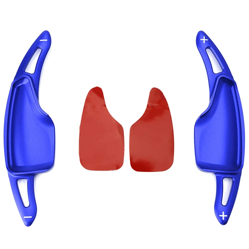

Blue CNC Billet Aluminum Steering Wheel Larger Paddle Shifter Extension Covers for Chevy 2014-2019 C7 Corvette, 2016-Up Gen6 Cam