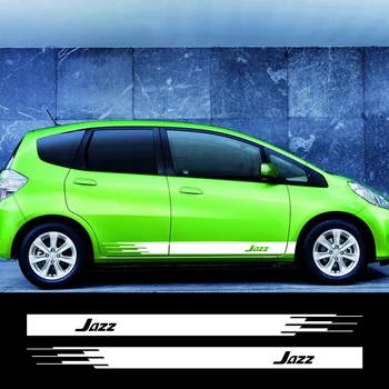 

2PCS Car Long Door Side Skirt Stripes Stickers For Honda Jazz Vinyl Racing Decals Graphics Auto Body Decoration Car Accessories