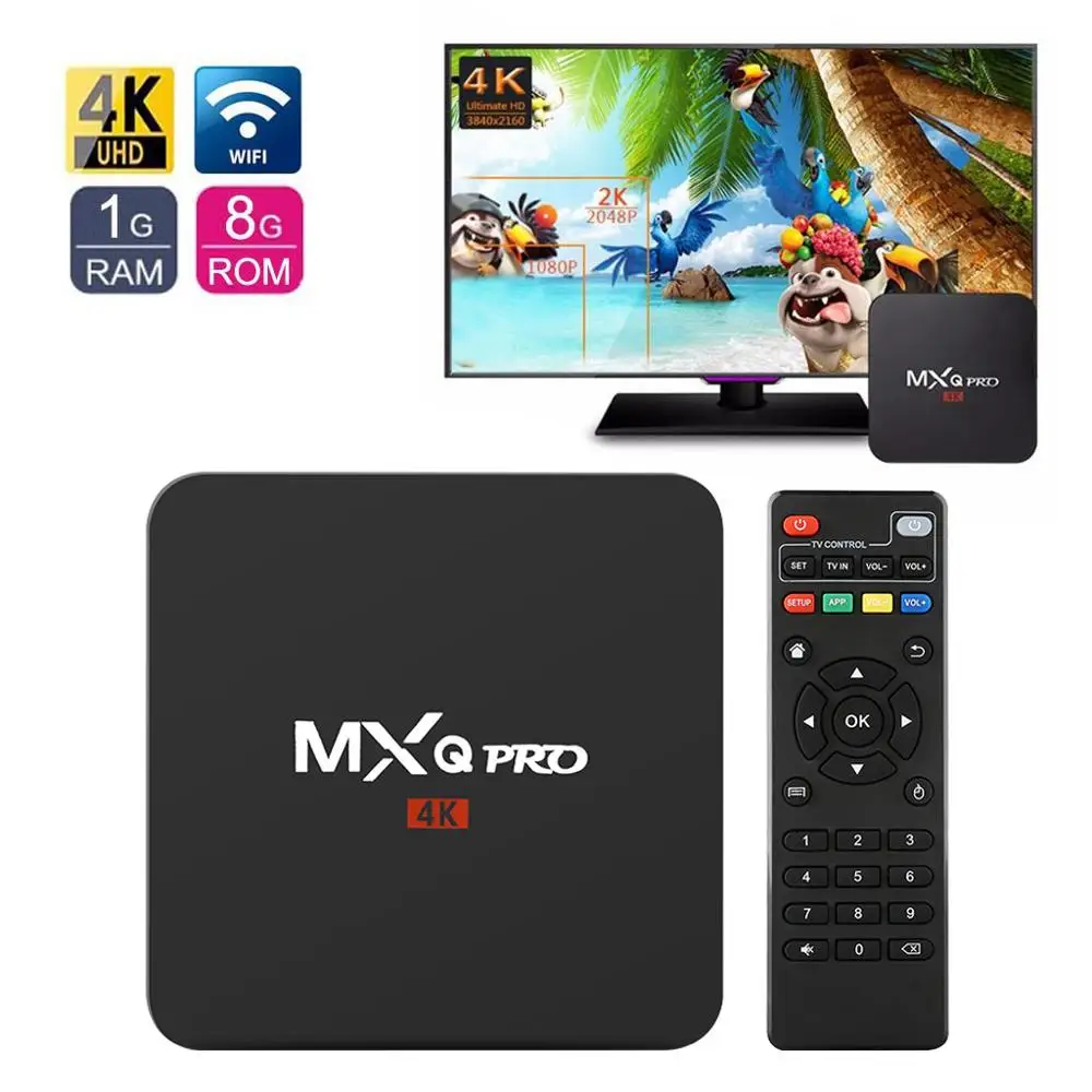 

MXQ Pro Smart TV Box 2GB RAM 16GB ROM Android7.1 Mini Set-top IPTV Box RK3229 Quad-core 4K HD 2.4G WiFi Media Player Movie Boxes