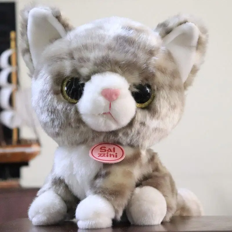 Моделирование сиамский короткошерстный супер милый игрушечный Кот плюшевый кукольный реквизит украшения Подвесные Подарки Коллекционные Подарки для мальчиков и девочек - Цвет: Серый