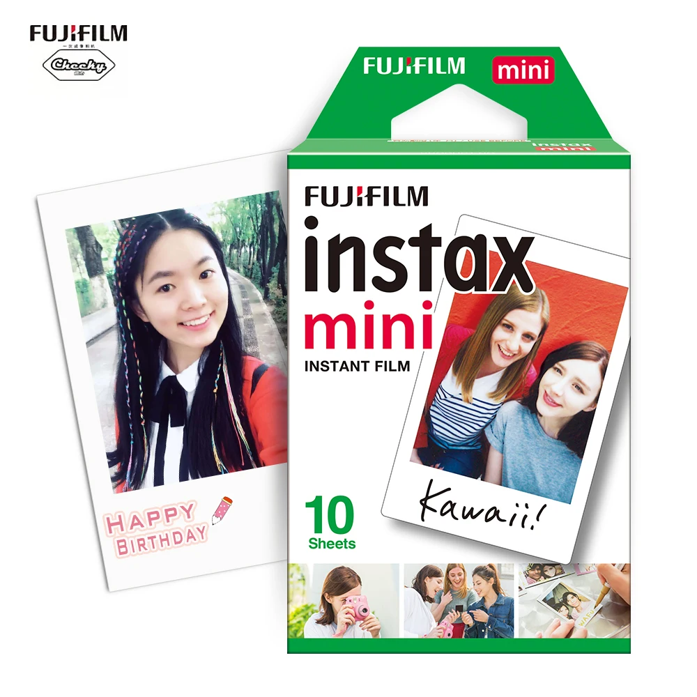 Белая пленка Fujifilm Instax Mini 10-200 листов для FUJI Instant Photo camera Mini 9 Mini 8 7s 70 90+ Бесплатный чехол для фотоальбома