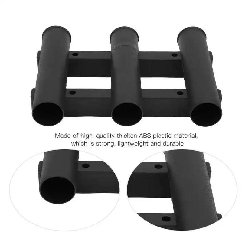 Fishing Rod Holder Wall Side Mounted 3 Tube Fishing Pole Storage Rack  Winter Ice fishing Thicken Plastic Rod Stand