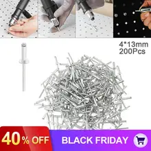 200 шт/m4x13мм алюминиевый заклёпный пистолет ядро потянув клепки разрыв оправки для ногтей с мушроновой головкой и полированной хромированной поверхностью