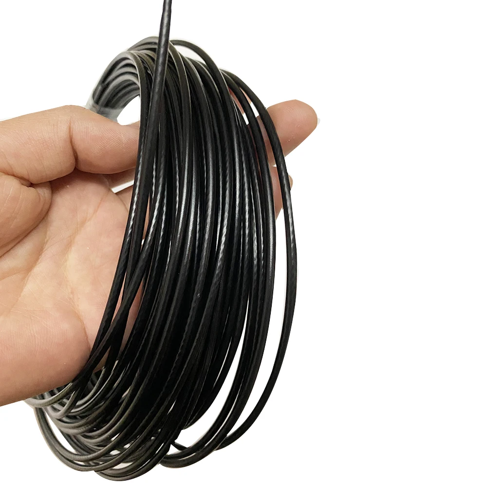 20 metre çelik PVC kaplı esnek tel halat siyah yumuşak kablo paslanmaz çelik paslanmaz çamaşır OD 2.5mm WIthAluminum kollu