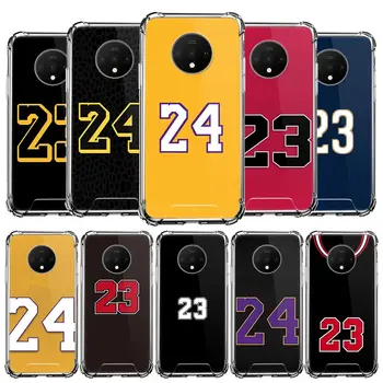 

Basketball 23 24 Number Case For Oneplus 8 7 7T Pro 5G 6 6T Airbag Anti-Fall Luxury Silicone Shell Phone Coque Bags