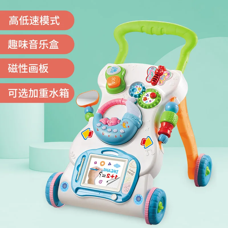 Multifunctional Baby Walker Stand-to-Sit Trolley High Quality Kids Gift For Toddler Learning Walk Music Piano Phone Drawing Toy