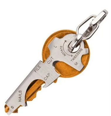 

Factory Direct EDC tools hanging buckle stainless steel 8-in-1 Key cap portable gadgets multi-functional yao chi jia