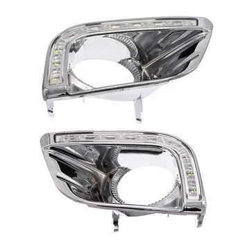

Fog Head Lamp Cover for Toyota Prado FJ150 LC150 2010~2013 Car LED For Land Cruiser 2700 DRL Daytime Running Lights