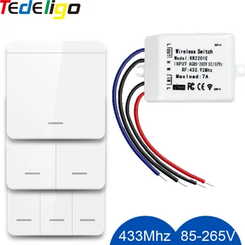 

433Mhz Wireless Wall-panel Switches Electrical Control for Ceiling Lamp Ledlight Fan,Rf Remote Control Relay Receiver AC 85-265V