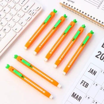 

1 Pcs Carrot Push Pull Eraser Student Pencil Eraser Office School Supplies Promotional Gifts Stationery
