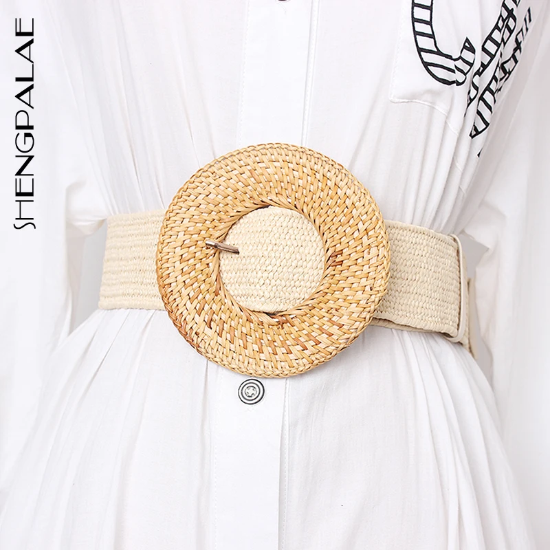 

SHENGPALAE Elastic Waist Belt Female Striped Belts For Women Vintage Dresses Accessories Fashion New Tide 2020 Summer FU310