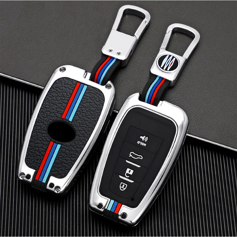 Copertura della cassa chiave a distanza dell'automobile in lega di zinco per Toyota Prius Camry Corolla CHR RAV4 Land Cruiser Prado Protector Shell Fob accessori - H3ef46c41617a4d5287fa59a27e4aa749n
