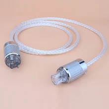 

YTER High Quality 8AG Silver Plated OCC Power Cord US AC Power Cable with Copper Rhodium Plated Carbon Fiber AC Plug Connector