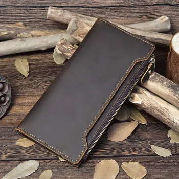 

Men's Long Wallet Men's Leather Bi-Fold Wallet Multi Card Holder Cell Phone Bag