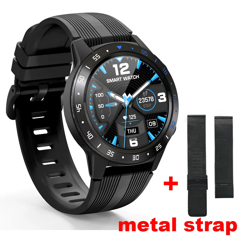 LEMDIOE Смарт-часы Android gps пульсометр Монитор артериального давления с компасом давление воздуха независимый звонок умные часы для меня - Цвет: black metal strap