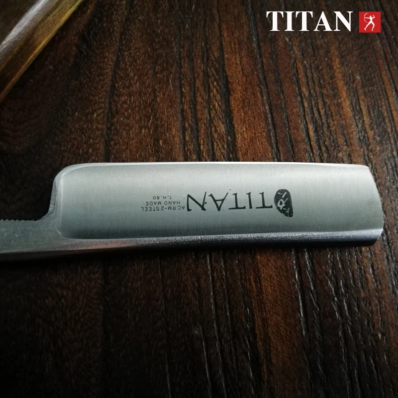 Titan  straight razor Green sandal wood handle old fashioned straight razor for men shaving 3