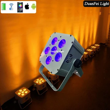 

20pcs wireless led par battery par rgbwauv 6in1 flat par 6x18w wifi dmx uplight par led
