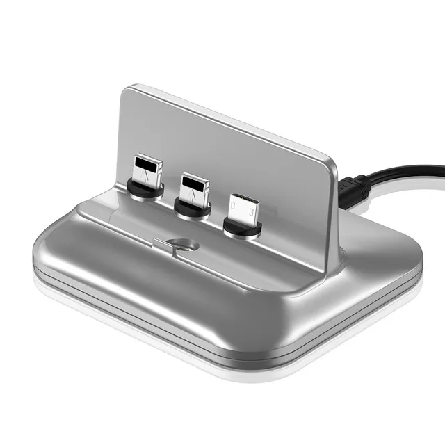Silver with 3 Plug 3 в 1 Беспроводное зарядное устройство для iPhone и Apple Watch Series 1 2 3 4 Airpods Магнитный Держатель зарядного устройства для телефона зарядная док-станция - Цвет: Silver with 3 Plug