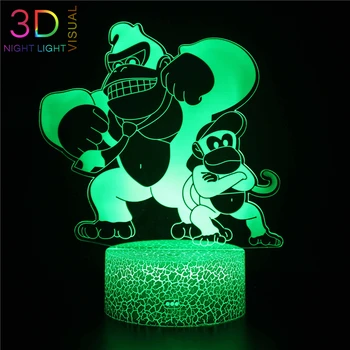 

ATOPH Gorilla 3D Night Light Boys Girls Bedroom Bedside Lamp 16 Color Changing LED Nightlight as Xmas Birthday Gifts