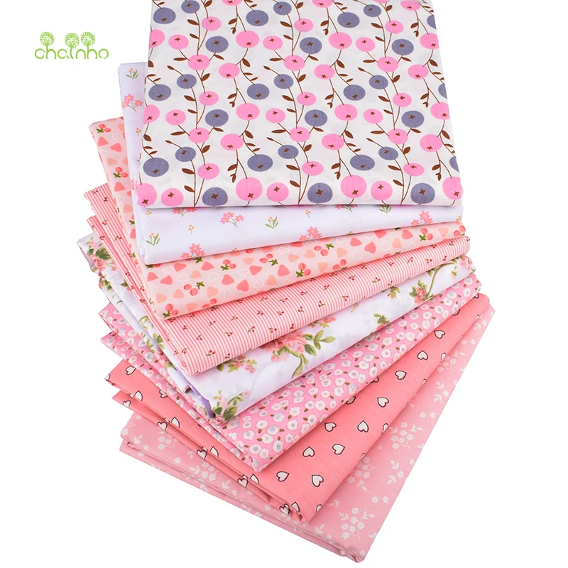 8pcs/lot Chainho Twill Cotton Fabric Material Dress Sheets Baby&Children Sewing 