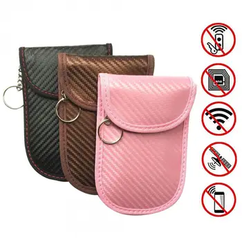 

Carbon Fiber Pattern RFID Electromagnetic Shielding Key Package Car Key Signal Shielding Bag Car Shield Remote Key Set Dropship