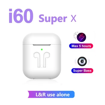 

2020 new i60 super x TWS wireless headset pop up window Bluetooth headset 6D bass headset with earplug PK i7s i30 i12 i11 i9s