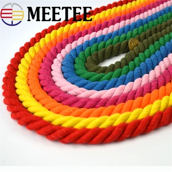 

5Meter 10mm 3 Shares Twisted 100% Cotton Cords Woven Macrame Rope String DIY Bag Drawstring Belt Strap Decor Accessories