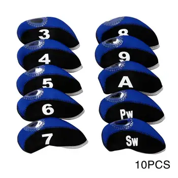 

Putter Cover Durable Nylon 10PCS Travel Sports Gift Club Protect Case Sign Storage Golf Head Cover